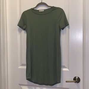 Olive green t-shirt dress